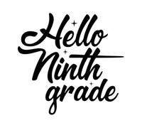 Hello Grade 1 to 10 Back to School Vinyl Wall Stickers 67.2x70.4cm Waterproof Black