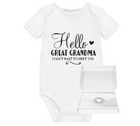Hello Great Grandma Grandparents Pregnancy Announcement Ideas Baby Grow Due 2025 2026 Announcements Coming Soon Reveal Onsie Christmas