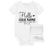 Hello Great Nannie Grandparents Pregnancy Announcement Ideas Baby Grow Due 2025 2026 Announcements Coming Soon Reveal Onsie Christmas