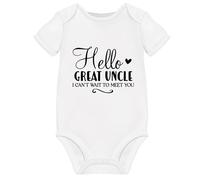 Hello Great Uncle Baby Announcement Ideas Onesie Gift Surprise Pregnancy Reveal Coming Soon Due 2025 2026 Vest Personalised Babygrow Onesie