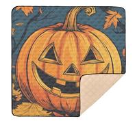 Hello Halloween and Autumn Pumpkin Large Non-Slip Baby Playmat for Floor Lightweight Kicking Mat for Baby Toddler Infant, 50'' x 50''