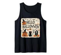 Hello Halloween Vintage Design - Pumpkin Skeleton Tank Top