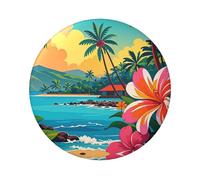 Hello Hawaii Button Pins 1 Pc, 2.4 Inch Round Button Badges Metal Personalized Picture Photo Pin Buttons Kit For Craft Supplies Christmas Diy Party Projects, 5 PCS, One Size