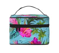 Hello Hawaii Portable Travel Makeup Case with Zipper Versatile for Large Capacity Polyester Makeup Bag Black One Size Black One Size, Black/White, One Size