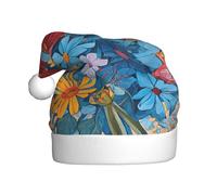 Hello Hawaii -Print Adult Plush Christmas Hat Santa Style Pom-Pom, Warm Soft Holiday Headwear For Parties Christmas Celebration.
