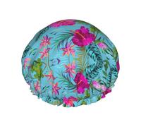 Hello Hawaii Print Bath Hair Cap Double Layer Shower Cap For Women And Men Reusable Lightweight Soft