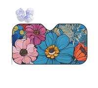 Hello Hawaii -Print Car Windshield Sun Shade With Reflective Shield - Universal Fit For Most Vehicles, Blocks Heat & UV Rays, Includes Installation Suction Cups.