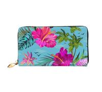 Hello Hawaii Print Cellphone Credit Card Money Holder Wallet Leather Women Card Wallet Zipper Pocket, Black, One Size, Black, One Size