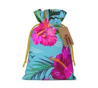 Hello Hawaii Print Charming Gift Bag,Cloth Gift Bags With Drawstring,Perfect For Small Gifts And Jewelry