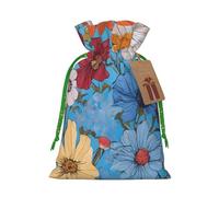 Hello Hawaii Print Christmas Burlap Drawstring Gift Bags Reusable Gift Bags, Holiday Packaging With Rustic Charm