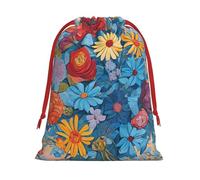 Hello Hawaii -Print Drawstring Gifts Bags S Size - Soft Flannel Fabric Reusable For Wedding Party Favors Gifts Packaging