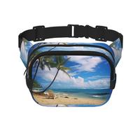 Hello Hawaii print Fashion Waist Packs Crossbody Belt Bag Fanny Pack for Women Crossbody for Traveling Running, Black, One Size