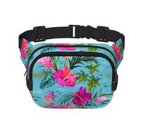 Hello Hawaii Print Fashion Waist Packs Square Layer Waist Bag Black Belt Bag with Adjustable Strap, Black, One Size