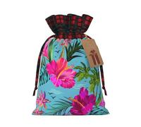 Hello Hawaii Print Festive Christmas Drawstring Gift Bags For Xmas Decorative Present Wrapping Needs