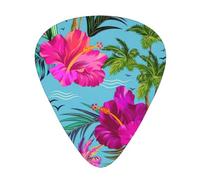Hello Hawaii Print Guitar Pick for Men Women Triangle Instrument Accessories Plectrums(12pcs One sided)