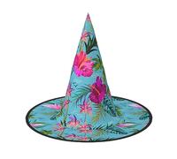 Hello Hawaii Print Halloween Witch Hat for Men Women Halloween Hat Cosplay Party Decoration