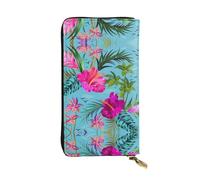 Hello Hawaii Print Leather Long Clutch Wallet â€“ Fashionable Personalized Wallet, Multiple Card Slots, Gift Ready, Black, One Size