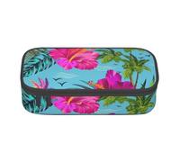 Hello Hawaii Print Pencil Case for Girls Boys, Large Capacity Pencil Case Pouch with 3 Compartment, Stationery Storage Organizer for Women Men Adults School Office College Students