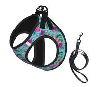 Hello Hawaii Print Pet Leash Vest For Small Dogs Cats, Adjustable Pet Harness Vest, Outdoor Walking Hiking