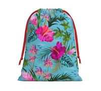 Hello Hawaii print Super soft velvet Christmas bag, fit for Halloween promotion and daily storage