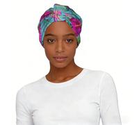Hello Hawaii Print Turban Headscarf Hat for Women Modern Stretch Printed Polyester Sleep Cap Chemo Head Wrap Gift