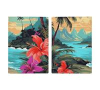 Hello Hawaii Printed Passport Cover Case Passport Holder For Travel Passport Cards Protector Travel Covers Wallet Case RFID Blocking Leather Card Case for Women Men, Hello Hawaii, 20.3x13.8cm, Modern