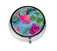 Hello Hawaii This Small, Printed, Round Pill Box is a Portable Pill and Vitamin Organizer Perfect for Pockets, Purses, and Travel.