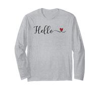 Hello Heart Cute Handwritten Typography Gift Long Sleeve T-Shirt