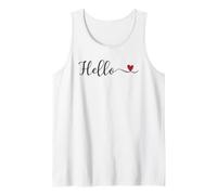 Hello Heart Cute Handwritten Typography Gift Tank Top