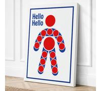 Hello Hello Geometric Canvas Wall Art Print 18x12 Inch