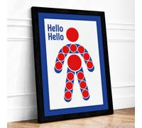 Hello Hello Geometric Framed Wall Art Print A1 (84.1×59.4cm) Black, Wall Decor for Living Room, Bedroom, Office & Home, Ready to Hang, Art Gift