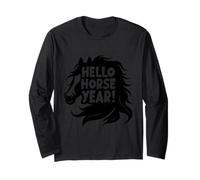 Hello Horse Year 2026 Chinese New Year of The Horse Long Sleeve T-Shirt