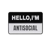 Hello I Am Antisocial Enamel Pins, Metal Stainless Steel, no gemstone