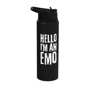 Hello I Am Emo - Hi I'm Emo - Still Emo It was Never A Phase Stainless Steel Insulated Water Bottle
