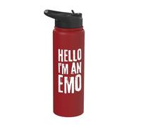 Hello I Am Emo - Hi I'm Emo - Still Emo It was Never A Phase Stainless Steel Insulated Water Bottle