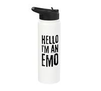 Hello I Am Emo - Hi I'm Emo - Still Emo It was Never A Phase Stainless Steel Insulated Water Bottle