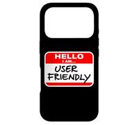 Hello I Am User Friendly - Red Name Tag Case for iPhone 17 Pro