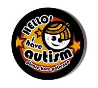 Hello I Have Autism Please Have Patience Black Background Small 10 x 56mm Vinyl Stickers Pack of 10