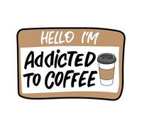 Hello I'm Addicted to Coffee Patch 3 Inches Funny Coffee Lover Caffeinated Barista Iron On/Sew On Embroidery Fabric Applique Morale Patches for Backpack Hat Dog Harness Gifts Mom Dad