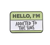 Hello,I'm Addicted To The Sims' Brooches Enamel Pin Cute Funny Dialog Lapel Pins Novelty Dialogue Badges Quotes Brooch Jewelry Gift Backpacks Hats Bags Clothes Decorative for Women Girls Boys