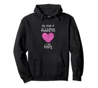 Hello I'm Addison Funny Slogan Outfit for Toddlers and Baby Pullover Hoodie