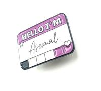 Hello I'm Asexual Aces Pride Flag Metal Enamel Pin Badge