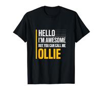 Hello I'm Awesome Call Me Ollie Funny Yellow Name T-Shirt