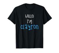 Hello I'm Clayton. Cute Funny Slogan Outfit for Boys T-Shirt