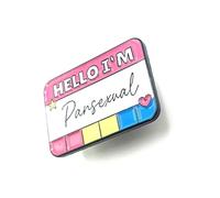 Hello I'm Pansexual Pride Flag Metal Enamel Pin Badge
