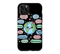 Hello in Different Languages Cute Kawaii Earth Planet Case for iPhone 11 Pro