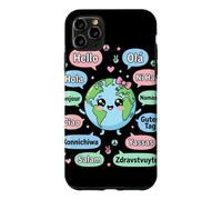 Hello in Different Languages Cute Kawaii Earth Planet Case for iPhone 11 Pro Max