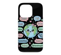 Hello in Different Languages Cute Kawaii Earth Planet Case for iPhone 13 Pro