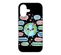 Hello in Different Languages Cute Kawaii Earth Planet Case for iPhone 17