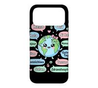 Hello in Different Languages Cute Kawaii Earth Planet Case for iPhone 17 Pro Max